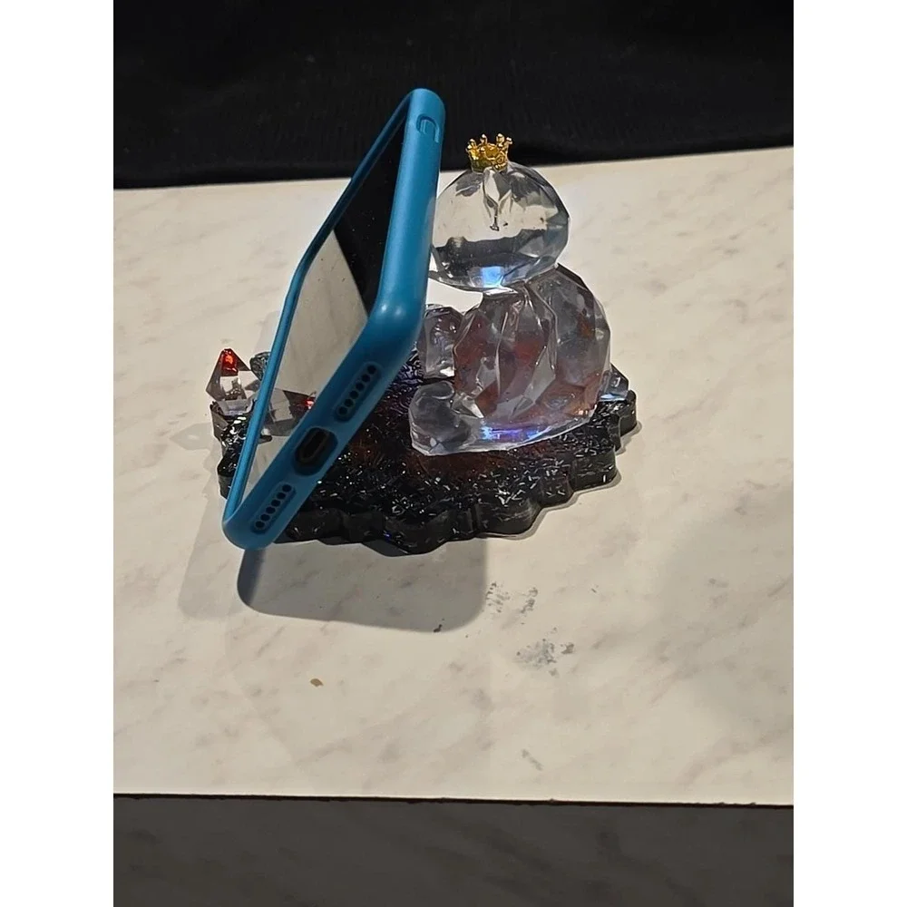 Handmade Resin Cell Phone‎ Holder Red Black Clear Bear 737